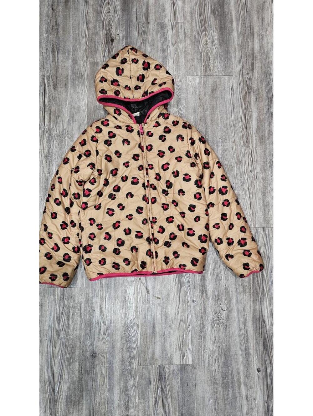 Epic Threads Leopard Jacket Girls Size L Brown Animal Print Coat
